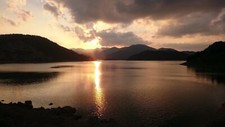 Landscape nature lake dark water sky Custom Gaming Mat Desk