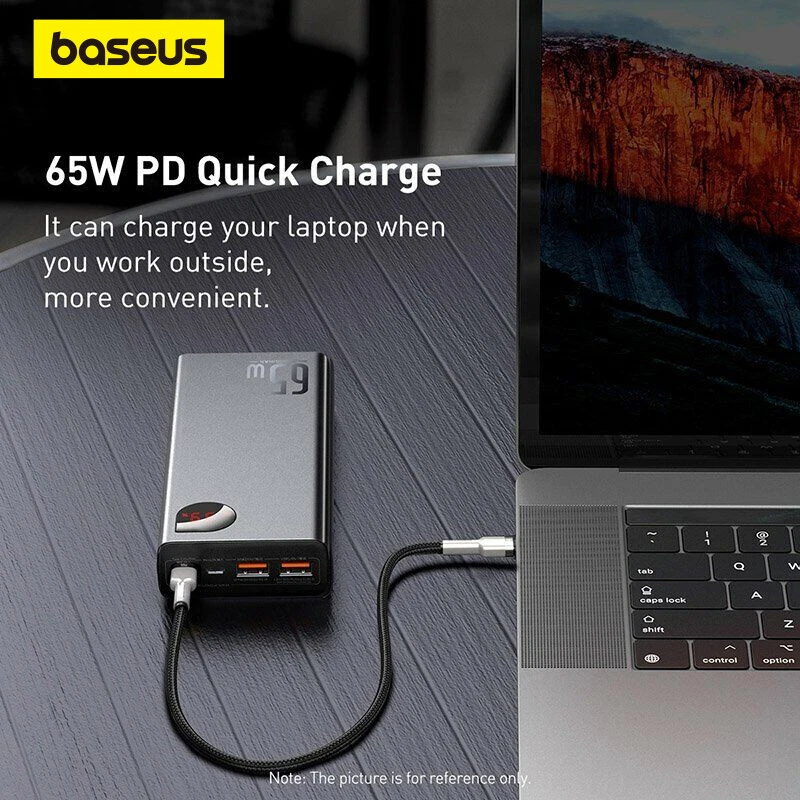 Baseus 65W Power Bank Tragbares Ladegerät Batterie Für Macbook iPhone Samsung - Bild 4 von 4