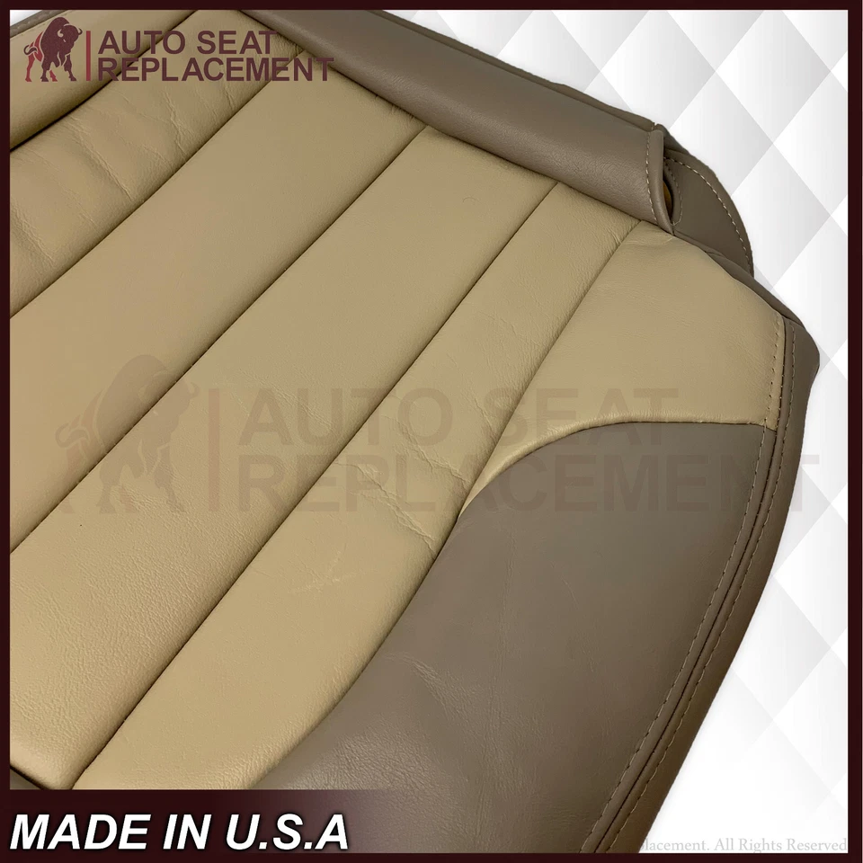 Fundas de asiento de repuesto de cuero inferiores para GMC Envoy SLT XL 2004 2005 2 tonos tostados Foto 3 de 4