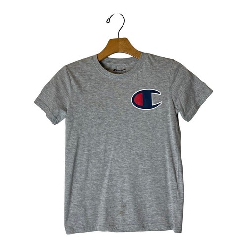 Champion Shirt Youth Medium White And Gray Lot Of 2 Short Sleeve Crew Neck Tee - Picture 4 of 12
