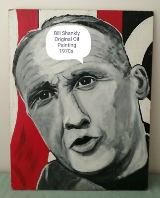 BILL SHANKLY LIVERPOOL MANAGER ORIGINAL KUNSTWERK IN ÖL VON UNBEKANNTEM KÜNSTLER 1970er