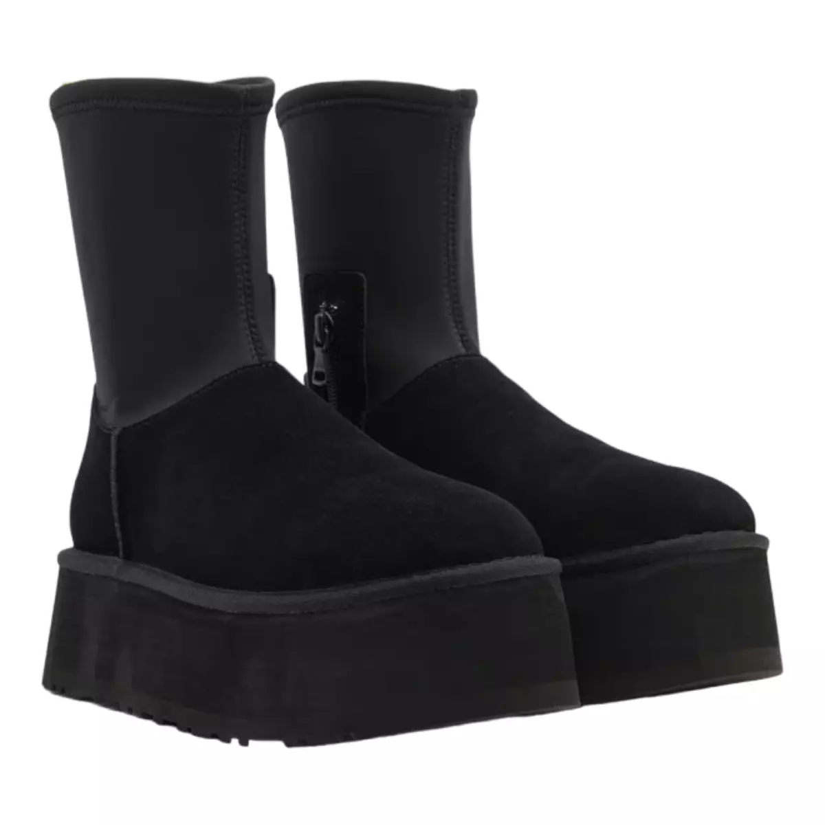 Womens UGG Classic Dipper Platform Boot - Black Suede, Size 7 US