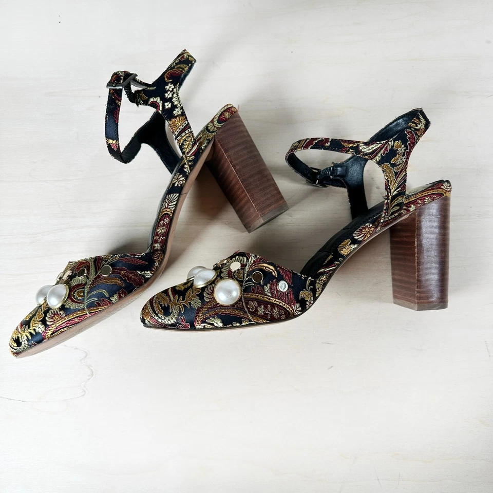 Anthropologie Capsule Collective International Jacquard Pearl Silk Brocade 10/41 - Image 4 of 4