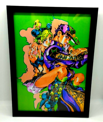 JoJo's Bizarre Adventure Stone Ocean Jolyne Jotaro A4 framed