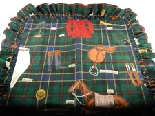 Vtg Polo Ralph Lauren Tartan Equestrian Horse Riding Euro Ruffled Pillow Sham