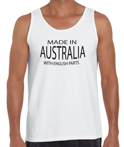 Made in Australia with English Parts England Funny T-shirts Singlets Pommie top - Picture 29 of 34