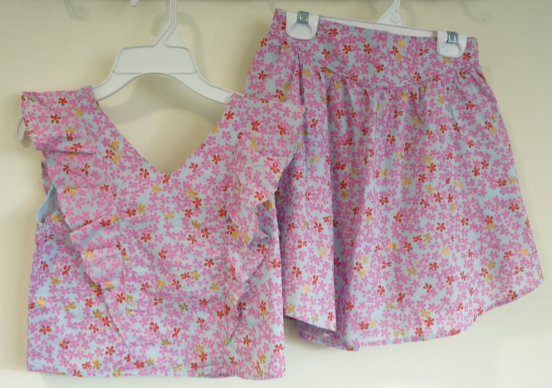 NWT Tea Collection Brilliant Blooms Top & Skirt Outfit Girl's Size 12