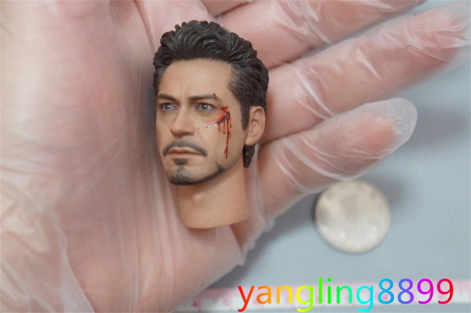 Modelo esculpido tallado cabeza Iron Man 2 Iron Man MK5 escala 1:6 HotToys HT Foto 2 de 4