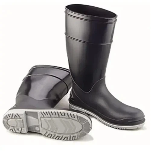 Rubber Fishing Hunting Waterproof PVC Work Mud MENS BLACK STEEL TOE KNEE BOOTS