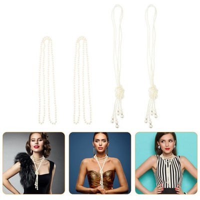 2 Sets Perlenkette Damen Kropfkette Tracht Halskette Für Mädchen Damenhalskette