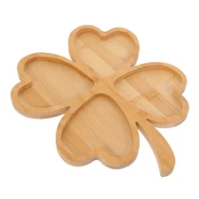 Irish Party Wood Charcuterie Boards Shamrock Shape Serving Plate