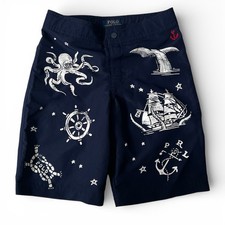 Polo Ralph Lauren Kids Nautical Print Swim Trunks For Boys 10-12