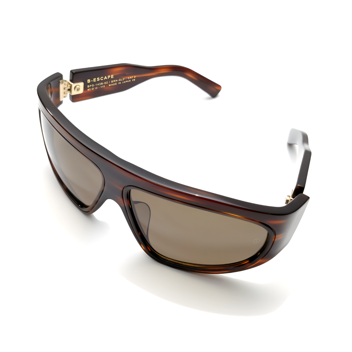 Balmain B-Escape Sunglasses BPS-143B-62 Brown Gold Unisex Luxury