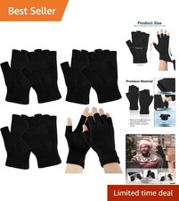 4 Pairs Fingerless Gloves for Women Men  Half Finger Gloves  Touchscreen, wit...
