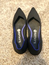 Rothy s The Point Women s Size 9 Black Blue Trim Pointed Toe Ballet Flats Shoes