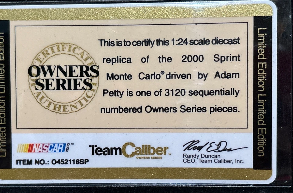 ADAM PETTY #45 Sprint Chevrolet Winston Cup Debut 1:24 Nascar Diecast 98/3120 Foto 3 de 4