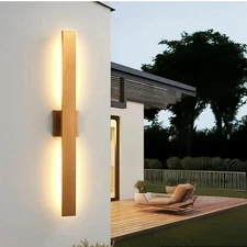 Gold Long LED Porch Lights 34in Modern Exterior Lighting Fixtures Waterproof 1ps