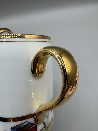 Department 56 Mug Cup Dickens Village Christmas Coffee Tea Gold Trim Set 2 - Picture 9 of 11