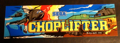 Vintage Sega Choplifter 1982 Arcade Video Game Marquee Plexiglass Original