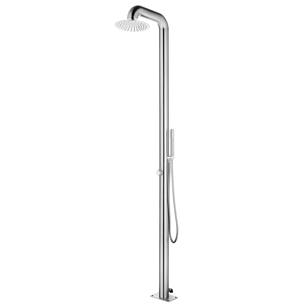 Ducha de Jardín Acero Inoxidable 225 cm Grifo Soporte Patio Exterior vidaXL