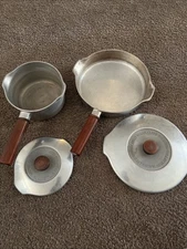 4pc Magnalite 2Qt Sauce Pan W Lid Wagner Ware 5682  Country Collec. + 10” 5610
