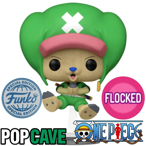 Funko Pop Cave ONE PIECE: CHOPPERMON *FLOCKED* Special Edition with Protector