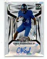 2023 Leaf Metal Draft White Kaleidoscope Chris Rodriguez Jr Rookie Auto Card /3. rookie card picture