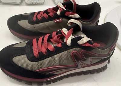 Marc Jacobs Men s Low Top Lace-Up Athletic Sneakers Black/Gray/Red Rubber