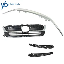 Front Bumper Grille Grill w/Molding Trim Fit For Honda Pilot 2019 2020 2021