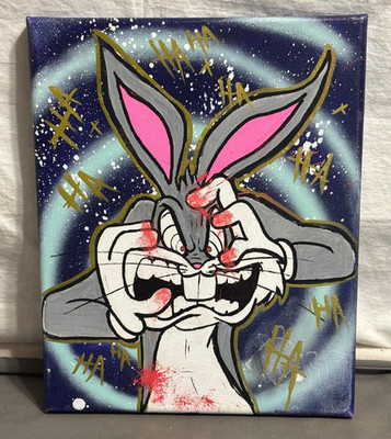 STP NKZ Street Graffiti POP Art CRAZY COSMIC Looney BUGS BUNNY Canvas Painting