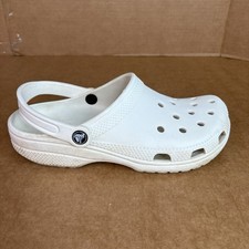 Crocs Unisex White Classic Clog Ultra-Light Slip-On Shoes Mens 8 Womens 10