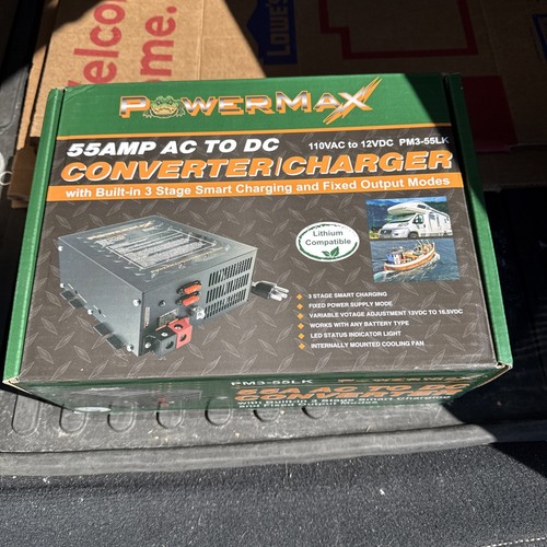 PowerMax Converter Charger PM3-55LK 55 Amp AC to DC 110VAC to 12VDC Lithium