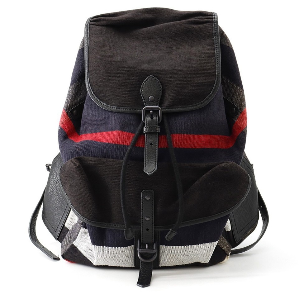 BURBERRY Backpack Canvas/Leather Black/Multicolor 3945950