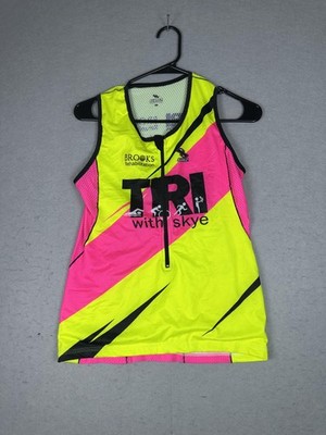 Suarez Triathlon Shirt Mens XL Brooks Rehabilitation Skye Top Triathlon Jersey