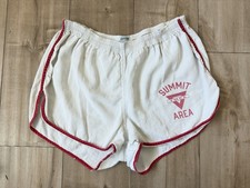 Vintage 1970 Champion YMCA Gym Athletic Shorts - Size Large - Red Trim