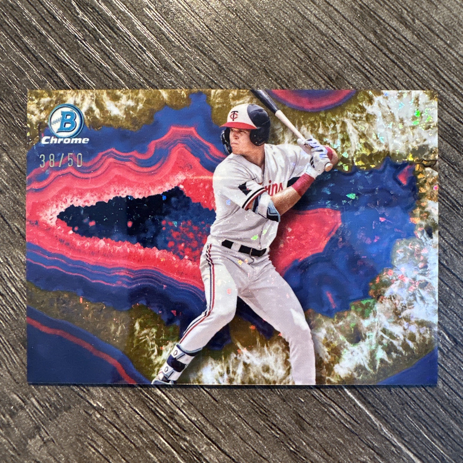 Walker Jenkins 2025 Bowman Chrome #BWC-8 Crystallized Gold 38/50 Twins Case Hit