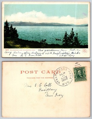 1907 Yellowstone Lake Park Postcard S.H. Kress Vintage Wyoming View