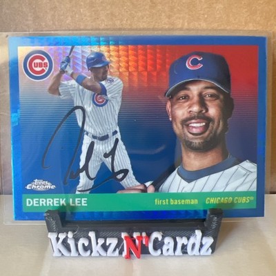 2025 Topps Chrome Platinum Derrek Lee Blue Prism Refractor #424 Cubs