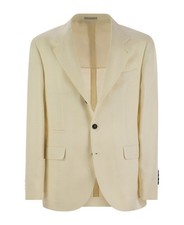 BRUNELLO CUCINELLI MEN'S CREAM LINEN SILK WOOL BLAZER MSRP $4840