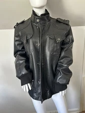 vintage black route 66 leather jacket