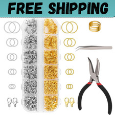 1200 Pcs Jump Rings for Jewelry Making Supplies, Necklace Repair Kit with Open/C
