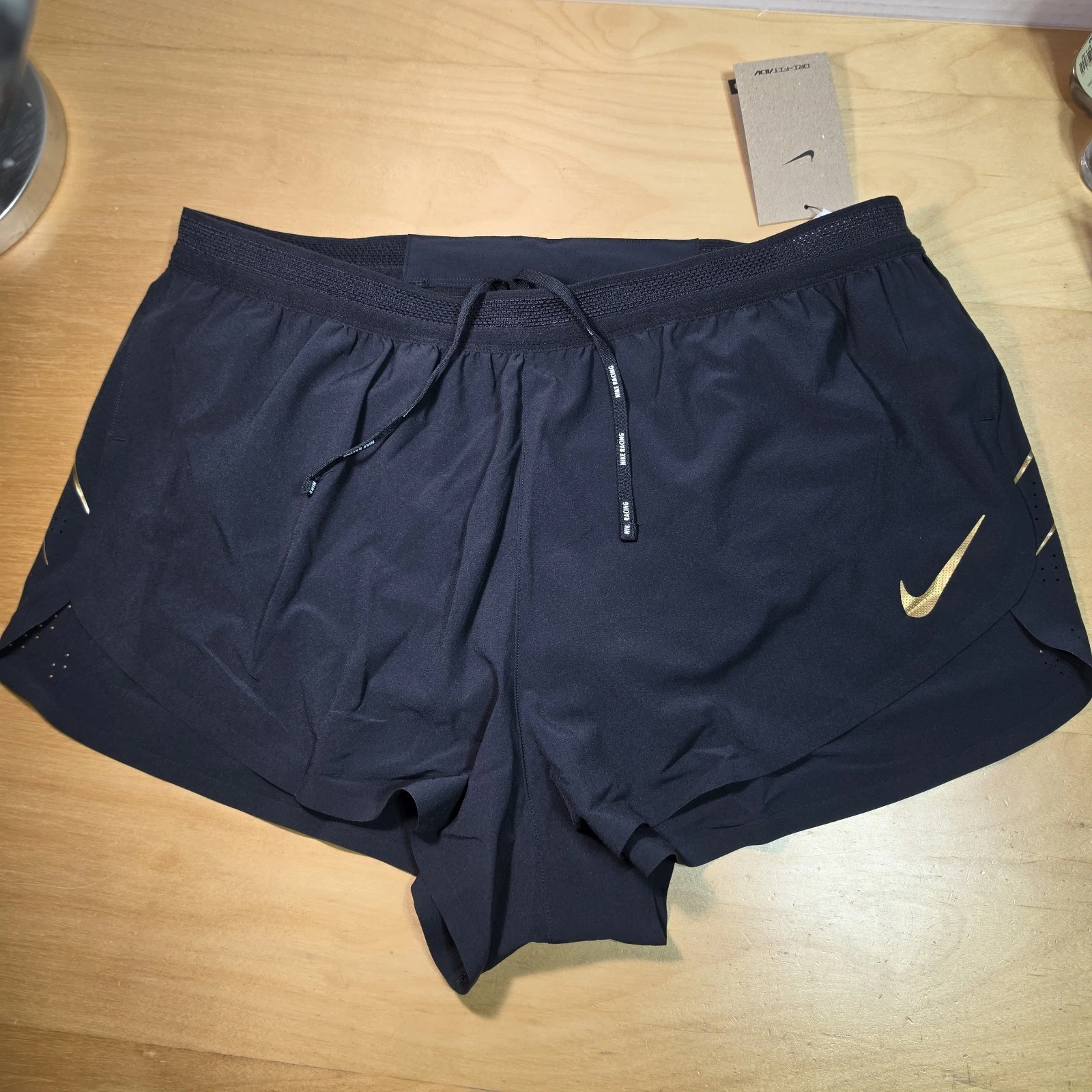 Men L - Nike AeroSwift x Jakob Dri-FIT ADV 2" Running Shorts Black Gold New