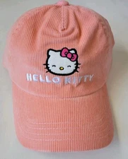 Pink Adjustable Corduroy Sanrio Hello Kitty Baseball Cap - NWT