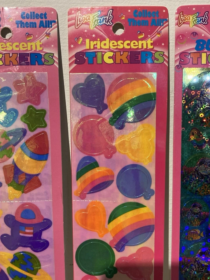 Sealed Lisa Frank Stickers Iridescent Bubble Balloons Seals Space Paw Print - Image 3 of 4