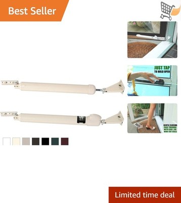 Door Closer Metal Almond Heavy-Duty Touch 'n Hold Smooth Closing Security