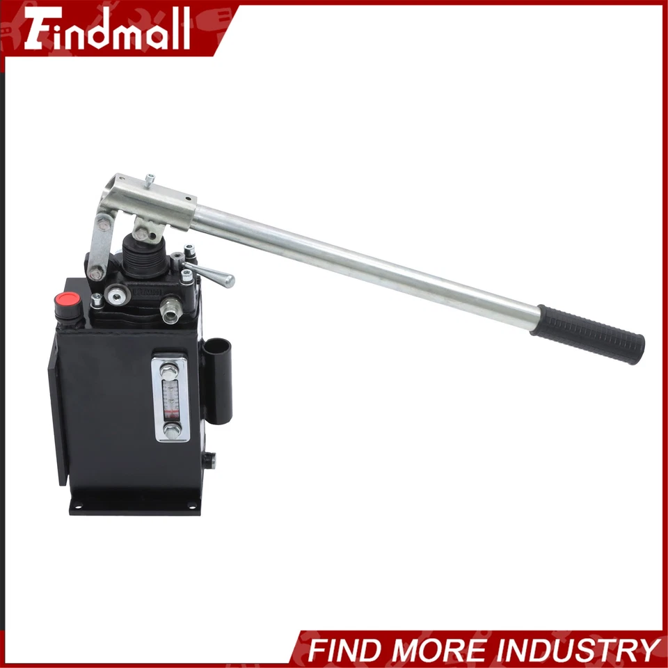 Bomba hidráulica de dupla ação Findmall 2.7 CID 3qt manual com válvula de controle - Imagem 2 de 4