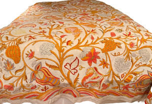 Antique 19th C. Art Nouveau Hand Made Crewel Work Panel ZZ742