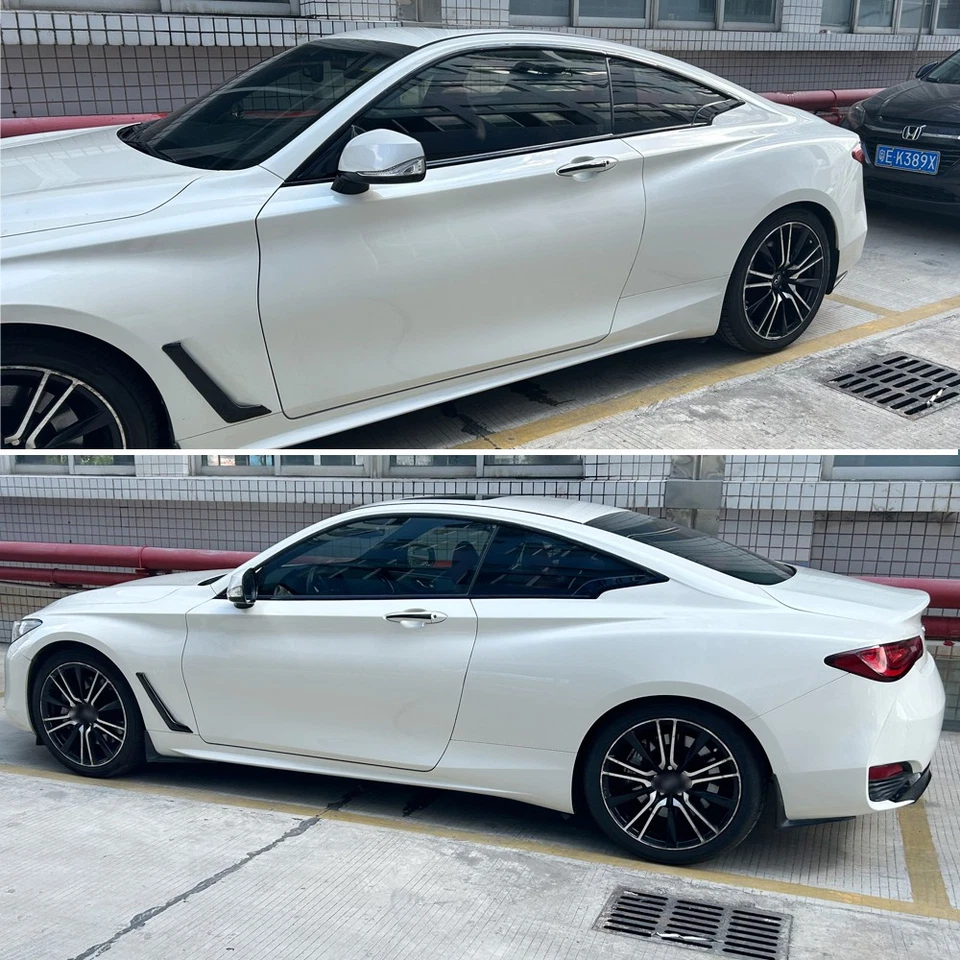 Glossy Black Chrome Delete Window Trims For Infiniti Q60 2017-2020 coupe Foto 2 de 4