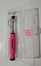 Snap On Tools three Blades Razor + extra blade + storage box SHAVER PINK NEW !!!