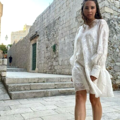 H&M LYOCELL BLEND TUNIC DRESS Off WHITE EMBROIDERED CONSCIOUS S SMALL 8 10  12 | eBay UK